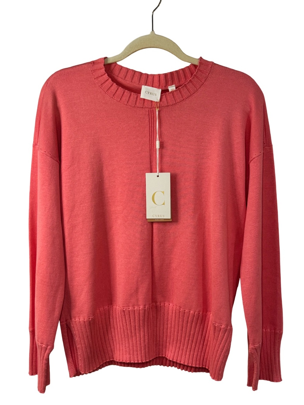 Cyrus Coral-Pink Crewneck Sweater
